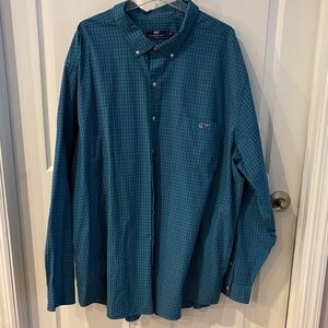 Vineyard Vines Blue Checkered Button-Down Classic Fit Shirt